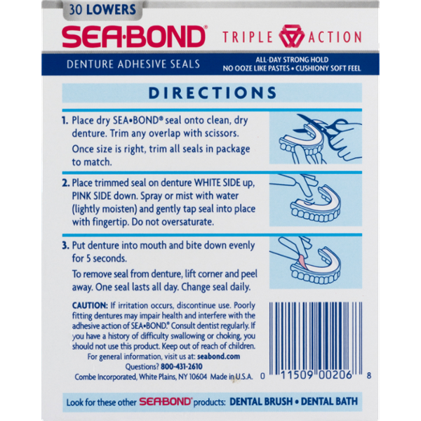 Sea Bond Denture Adhesive Wafers, Lowers, Original « Discount Drug Mart