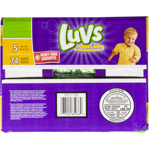 Luvs Nickelodeon Paw Patrol Size 5 Diapers 27+ lbs - 74 ct box