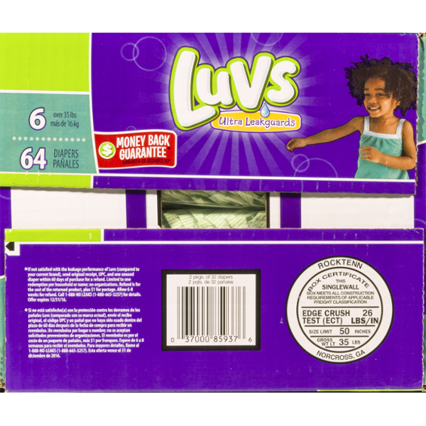 Luvs Diapers, Size 6 (Over 35 lbs) « Discount Drug Mart