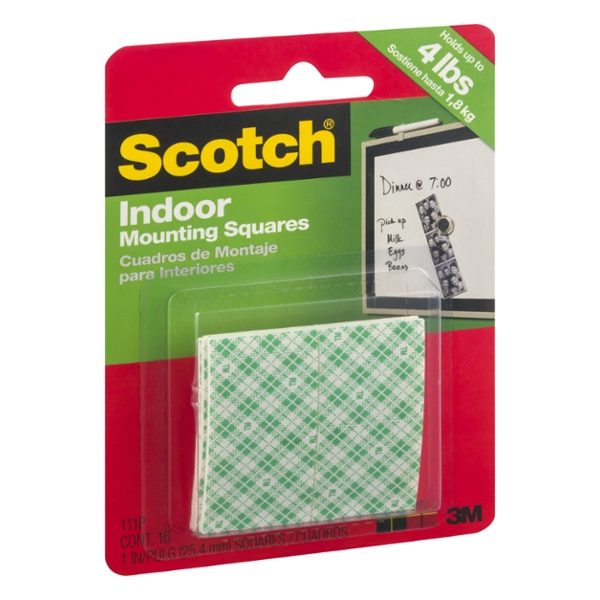 Scotch Indoor Mounting Squares - 16 CT