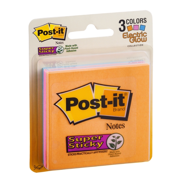 Post-it Notes Electric Glow Collection - 3 PK