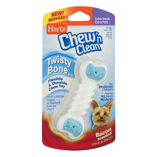 Hartz Chew'n Clean Twisty Bone Bacon Scented Extra Small, Blister Pack