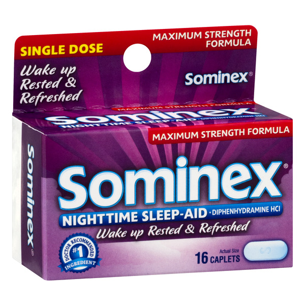Sominex Nighttime Sleep-Aid Caplets Maximum Strength - 16 CT