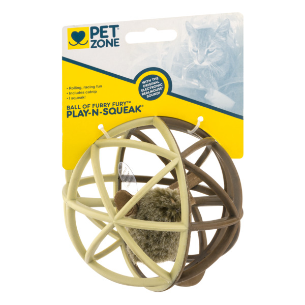 Pet Zone Ball Of Furry Fury Play-N-Squeak