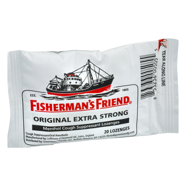 Fisherman's Friend Original Extra Strong Menthol Cough Suppressant Lozenges - 20 CT