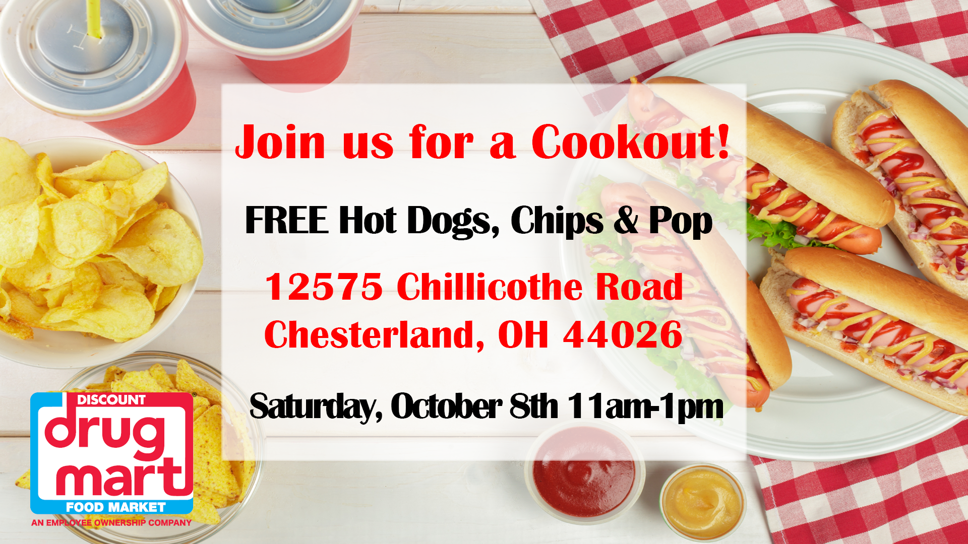 Chesterland Cookout - Store #34 @ Discount Drug Mart #34 | Chesterland | Ohio | United States